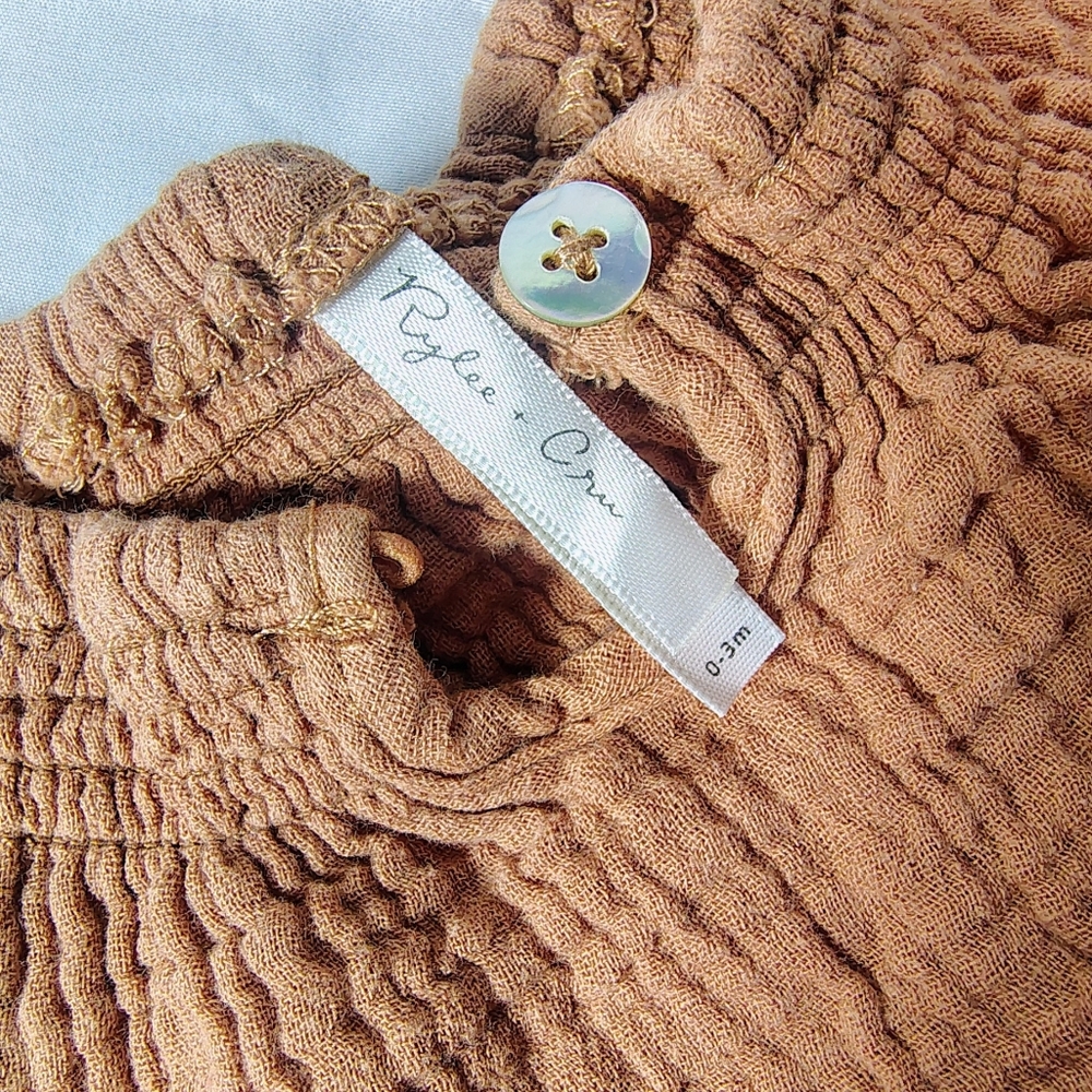 Rylee + Cru Burnt Clay Textured Baby Top